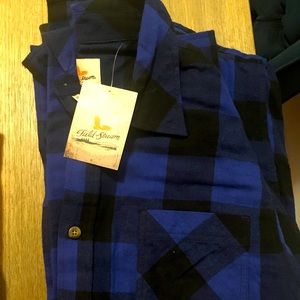NWT - Blue and Black Flannel Button up shirt